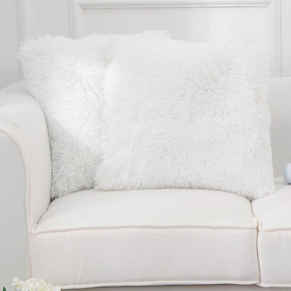 White fluffy outlet throw pillows